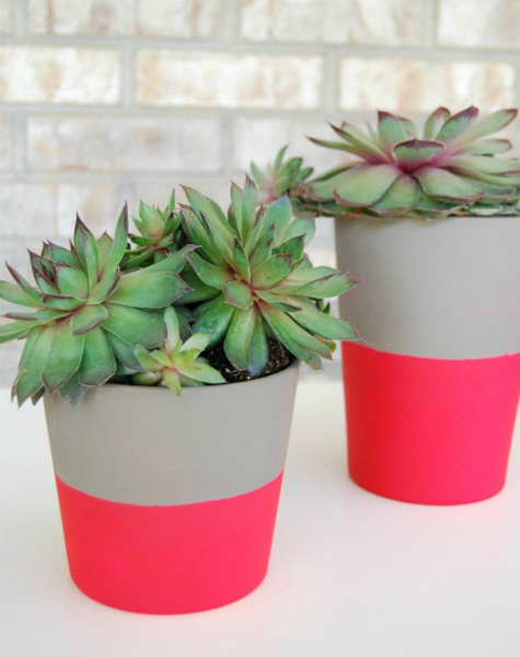 DiY Dipped Neon Pots