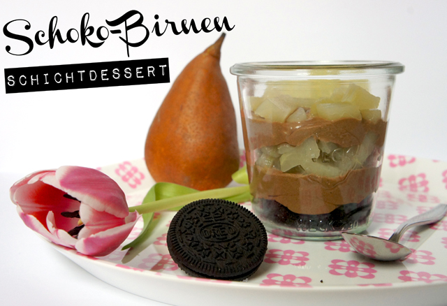 Schoko Birnen Schicht Dessert