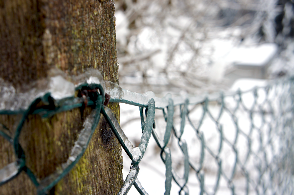 Schneelandschaft Winter Zaun