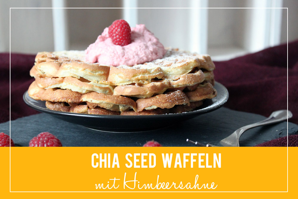 Chia Seed Waffeln mit Himbeersahne | orangenmond.at