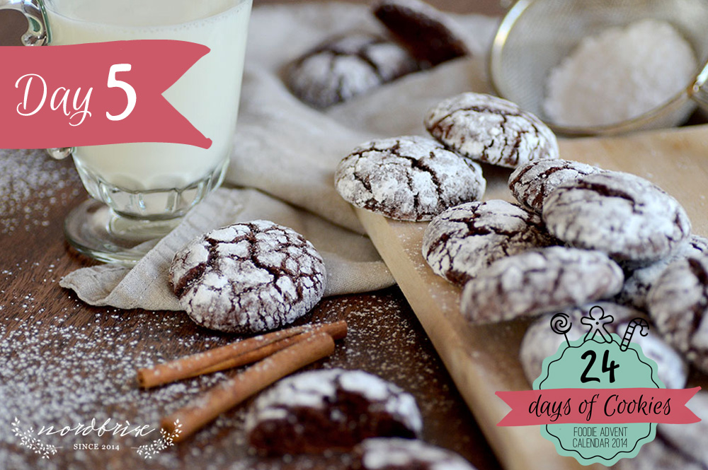 24 Days of Cookies - Day 5: Christmas Chocolate Crinkle Cookies