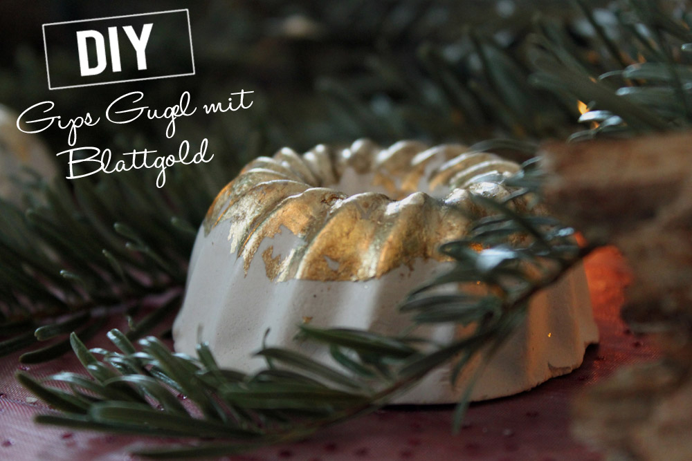 DiY Blattgold Gugelhupf aus Beton / DiY plaster bundt cake with gold leaf | orangenmond.at