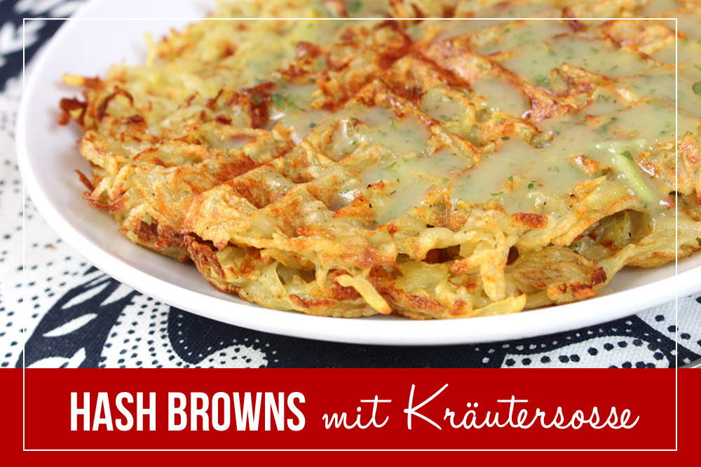 Waffeleisen Hash Browns mit Kräutersoße / Heart Shaped Hash Browns | orangenmond.at