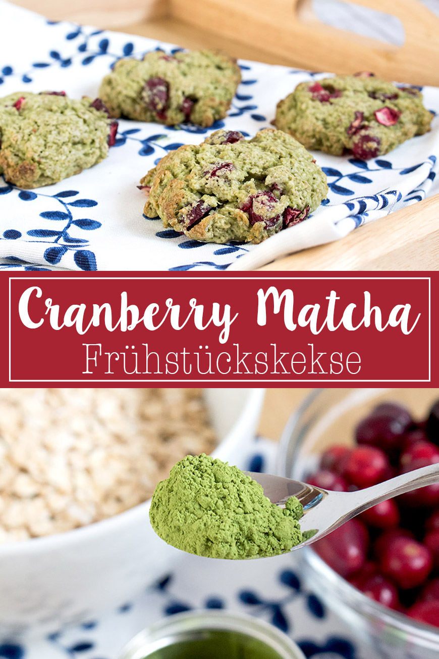Cranberry Matcha Frühstückskekse